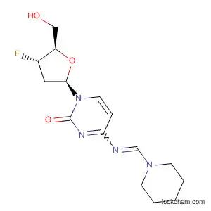Molecular Structure of 141018-22-6 (Cytidine, 2',3'-dideoxy-3'-fluoro-N-(1-piperidinylmethylene)-)