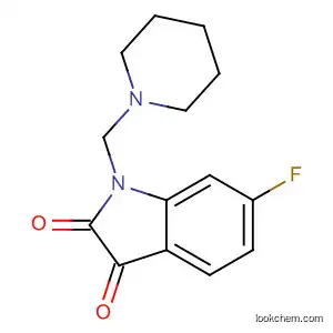 Molecular Structure of 141542-60-1 (1H-Indole-2,3-dione, 6-fluoro-1-(1-piperidinylmethyl)-)