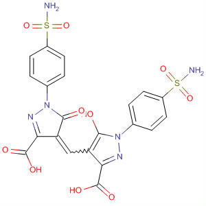 Molecular Structure of 141565-87-9 (1H-Pyrazole-3-carboxylic acid,
1-[4-(aminosulfonyl)phenyl]-4-[[1-[4-(aminosulfonyl)phenyl]-3-carboxy-5-
hydroxy-1H-pyrazol-4-yl]methylene]-4,5-dihydro-5-oxo-)