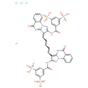Molecular Structure of 141572-64-7 (1,3-Benzenedisulfonic acid,
5-[[[3-[5-[2-[(3,5-disulfobenzoyl)amino]-4,5-dihydro-5-oxopyrazolo[1,5-a]
quinazolin-3-yl]-2,4-pentadienylidene]-3,5-dihydro-5-oxopyrazolo[1,5-a]
quinazolin-2-yl]amino]carbonyl]-, tetrapotassium salt)