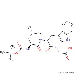 Molecular Structure of 141594-07-2 (Glycine, N-[N-[N-[(1,1-dimethylethoxy)carbonyl]-L-leucyl]-D-tryptophyl]-)