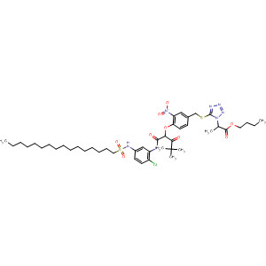 1H-Tetrazole-1-propanoic acid, 5-[[[4-[1-[[[2-chloro-5-[(hexadecylsulfonyl)amino]phenyl]amino]carbonyl]- 3,3-dimethyl-2-oxobutoxy]-3-nitrophenyl]methyl]thio]-, butyl ester