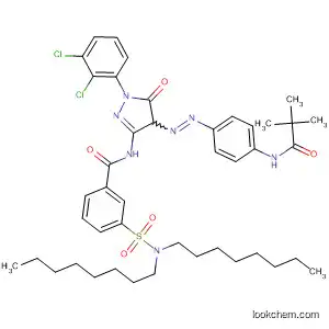Molecular Structure of 141738-75-2 (Benzamide,
N-[1-(2,3-dichlorophenyl)-4-[[4-[(2,2-dimethyl-1-oxopropyl)amino]phenyl
]azo]-4,5-dihydro-5-oxo-1H-pyrazol-3-yl]-3-[(dioctylamino)sulfonyl]-)