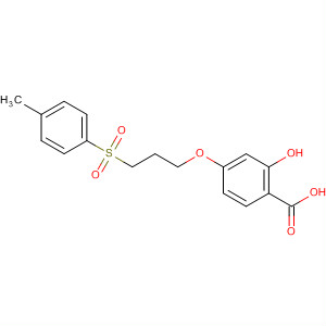 Molecular Structure of 141887-22-1 (Benzoic acid, 2-hydroxy-4-[3-[(4-methylphenyl)sulfonyl]propoxy]-)