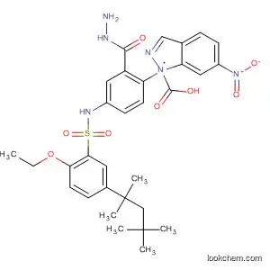 Molecular Structure of 141896-61-9 (1H-Indazole-1-carboxylic acid, 6-nitro-,
2-[4-[[[2-ethoxy-5-(1,1,3,3-tetramethylbutyl)phenyl]sulfonyl]amino]phenyl]
hydrazide)