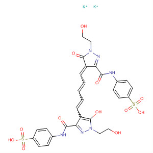 Benzenesulfonic acid, 4-[[[4,5-dihydro-1-(2-hydroxyethyl)-4-[5-[5-hydroxy-1-(2-hydroxyethyl)-3-[[ (4-sulfophenyl)amino]carbonyl]-1H-pyrazol-4-yl]-2,4-pentadienylidene]-5 -oxo-1H-pyrazol-3-yl]carbonyl]
