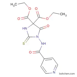 Molecular Structure of 141990-80-9 (4,4-Imidazolidinedicarboxylic acid,
5-oxo-1-[(4-pyridinylcarbonyl)amino]-2-thioxo-, diethyl ester)