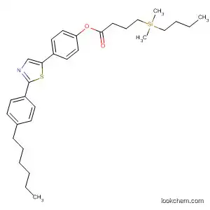 Molecular Structure of 142051-19-2 (Butanoic acid, 4-(butyldimethylsilyl)-,
4-[2-(4-hexylphenyl)-5-thiazolyl]phenyl ester)