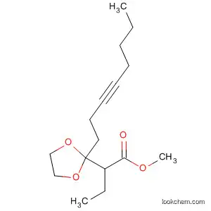Molecular Structure of 142421-71-4 (1,3-Dioxolane-2-butanoic acid, 2-(3-octynyl)-, methyl ester)