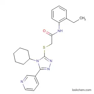 Molecular Structure of 142529-95-1 (Acetamide,
2-[[4-cyclohexyl-5-(3-pyridinyl)-4H-1,2,4-triazol-3-yl]thio]-N-(2-ethylphen
yl)-)