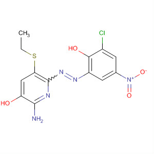 Molecular Structure of 142770-51-2 (3-Pyridinol,
2-amino-6-[(3-chloro-2-hydroxy-5-nitrophenyl)azo]-5-(ethylthio)-)