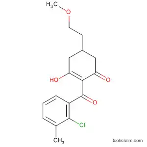 Molecular Structure of 142793-01-9 (2-Cyclohexen-1-one,
2-(2-chloro-3-methylbenzoyl)-3-hydroxy-5-(2-methoxyethyl)-)