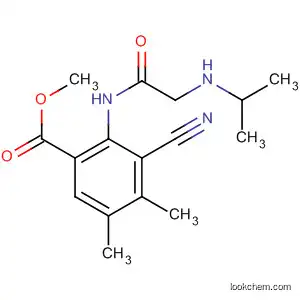Molecular Structure of 142961-14-6 (Benzoic acid,
3-cyano-4,5-dimethyl-2-[[[(1-methylethyl)amino]acetyl]amino]-, methyl
ester)