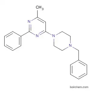 Molecular Structure of 142990-24-7 (Pyrimidine, 4-methyl-2-phenyl-6-[4-(phenylmethyl)-1-piperazinyl]-)
