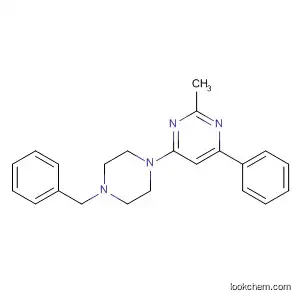 Molecular Structure of 142990-27-0 (Pyrimidine, 2-methyl-4-phenyl-6-[4-(phenylmethyl)-1-piperazinyl]-)