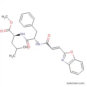 Molecular Structure of 143095-55-0 (L-Leucine, N-[N-[3-(2-benzoxazolyl)-1-oxo-2-propenyl]-L-phenylalanyl]-,
methyl ester)