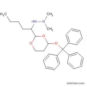 Molecular Structure of 143136-89-4 (Hydrazine,
1,1-dimethyl-2-[1-[4-(triphenylmethoxy)-1,3-dioxan-2-yl]pentyl]-)