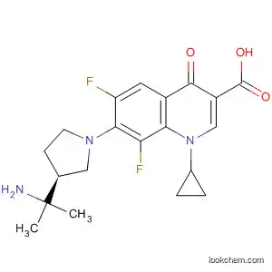 Molecular Structure of 143158-52-5 (3-Quinolinecarboxylic acid,
7-[3-(1-amino-1-methylethyl)-1-pyrrolidinyl]-1-cyclopropyl-6,8-difluoro-1,
4-dihydro-4-oxo-, (S)-)