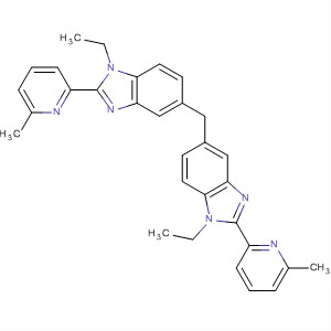 Molecular Structure of 143266-99-3 (1H-Benzimidazole, 5,5'-methylenebis[1-ethyl-2-(6-methyl-2-pyridinyl)-)