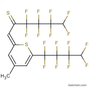 Molecular Structure of 143361-20-0 (2-Hexanethione,
3,3,4,4,5,5,6,6-octafluoro-1-[4-methyl-6-(1,1,2,2,3,3,4,4-octafluorobutyl)
-2H-thiopyran-2-ylidene]-, (Z)-)
