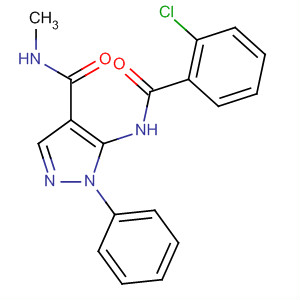 Molecular Structure of 143463-77-8 (1H-Pyrazole-4-carboxamide,
5-[(2-chlorobenzoyl)amino]-N-methyl-1-phenyl-)
