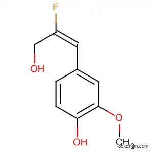 Molecular Structure of 143469-66-3 (Phenol, 4-(2-fluoro-3-hydroxy-1-propenyl)-2-methoxy-, (E)-)