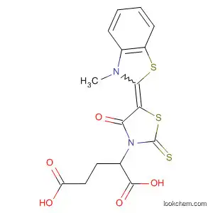 Molecular Structure of 143479-02-1 (Pentanedioic acid,
2-[5-(3-methyl-2(3H)-benzothiazolylidene)-4-oxo-2-thioxo-3-thiazolidinyl
]-)