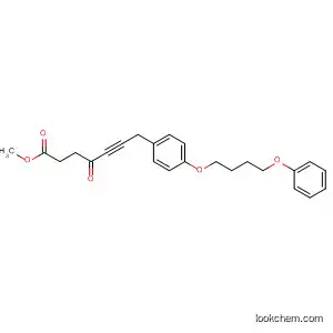 Molecular Structure of 143538-46-9 (5-Heptynoic acid, 4-oxo-7-[4-(4-phenoxybutoxy)phenyl]-, methyl ester)