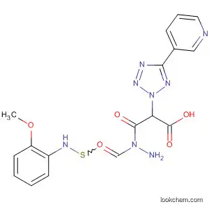 Molecular Structure of 143584-49-0 (2H-Tetrazole-2-acetic acid, 5-(3-pyridinyl)-,
2-[[(2-methoxyphenyl)amino]thioxomethyl]hydrazide)