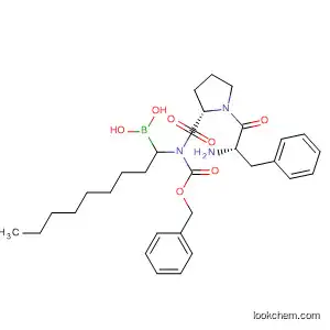 Molecular Structure of 143718-40-5 (L-Prolinamide,
N-[(phenylmethoxy)carbonyl]-D-phenylalanyl-N-(1-boronononyl)-, (R)-)