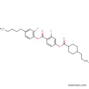 Molecular Structure of 143722-45-6 (Benzoic acid, 2-fluoro-4-[[(4-propylcyclohexyl)carbonyl]oxy]-,
2-fluoro-4-pentylphenyl ester)
