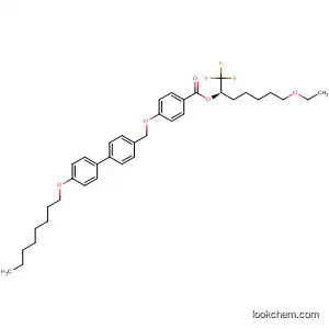 Molecular Structure of 143725-31-9 (Benzoic acid, 4-[[4'-(octyloxy)[1,1'-biphenyl]-4-yl]methoxy]-,
6-ethoxy-1-(trifluoromethyl)hexyl ester, (R)-)