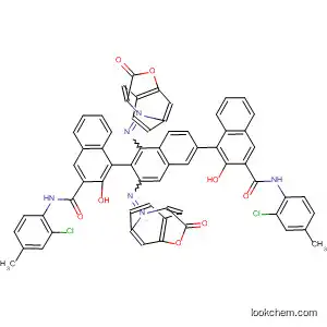 Molecular Structure of 143823-57-8 (2-Naphthalenecarboxamide,
4,4'-[2,6-naphthalenediylbis[(2-oxo-2H-1-benzopyran-3,7-diyl)azo]]bis[
N-(2-chloro-4-methylphenyl)-3-hydroxy-)
