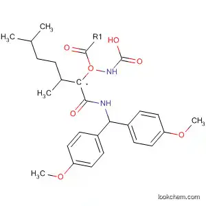 Molecular Structure of 143878-45-9 (Carbamic acid,
[1-[[[bis(4-methoxyphenyl)methyl]amino]carbonyl]-2-methylbutyl]-,
1-methylethyl ester)