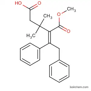 Molecular Structure of 143880-04-0 (Pentanedioic acid, 2-(1,2-diphenylethylidene)-3,3-dimethyl-, 1-methyl
ester, (E)-)