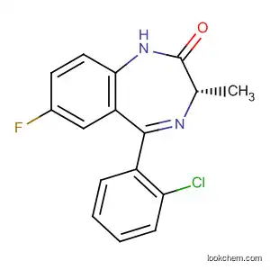 Molecular Structure of 144147-08-0 (2H-1,4-Benzodiazepin-2-one,
5-(2-chlorophenyl)-7-fluoro-1,3-dihydro-3-methyl-, (S)-)