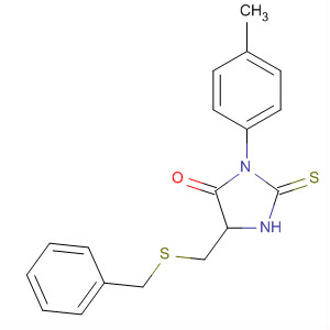 4-Imidazolidinone, 3-(4-methylphenyl)-5-[[(phenylmethyl)thio]methyl]-2-thioxo- CAS No  144150-57-2