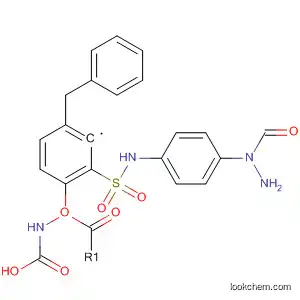 Molecular Structure of 144252-45-9 (Carbamic acid,
[2-[[[4-(2-formylhydrazino)phenyl]amino]sulfonyl]phenyl]-, phenylmethyl
ester)