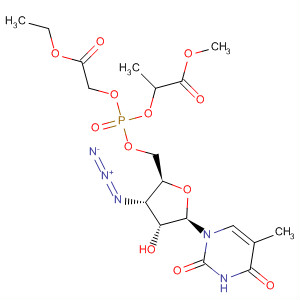 Molecular Structure of 144269-33-0 (5'-Thymidylic acid, 3'-azido-3'-deoxy-, 2-ethoxy-2-oxoethyl
2-methoxy-1-methyl-2-oxoethyl ester)