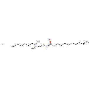 Molecular Structure of 144279-50-5 (1-Hexanaminium,
N,N-dimethyl-N-[2-[(1-oxo-10-undecenyl)amino]ethyl]-, bromide)