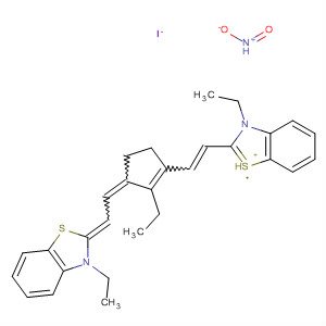 Molecular Structure of 144286-19-1 (Benzothiazolium,
3-ethyl-2-[2-[3-[(3-ethyl-2(3H)-benzothiazolylidene)ethylidene]-2-(1-nitro
ethyl)-1-cyclopenten-1-yl]ethenyl]-, iodide)