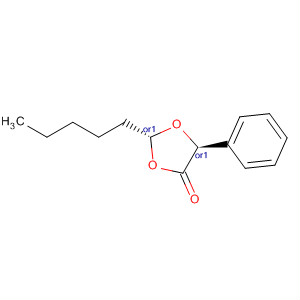 Molecular Structure of 144297-16-5 (1,3-Dioxolan-4-one, 2-pentyl-5-phenyl-, trans-)
