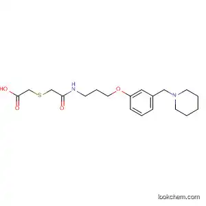 Molecular Structure of 144700-88-9 (Acetic acid,
[[2-oxo-2-[[3-[3-(1-piperidinylmethyl)phenoxy]propyl]amino]ethyl]thio]-)