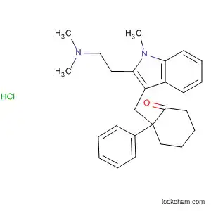 Molecular Structure of 58981-85-4 (Cyclohexanone,
2-[[2-[2-(dimethylamino)ethyl]-1-methyl-1H-indol-3-yl]methyl]-2-phenyl-,
monohydrochloride)