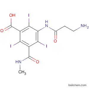 Molecular Structure of 59017-55-9 (Benzoic acid,
3-[(3-amino-1-oxopropyl)amino]-2,4,6-triiodo-5-[(methylamino)carbonyl]
-)