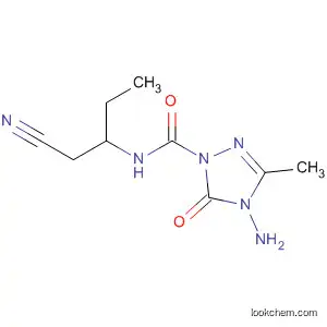 Molecular Structure of 119732-23-9 (1H-1,2,4-Triazole-1-carboxamide,
4-amino-N-[1-(cyanomethyl)propyl]-4,5-dihydro-3-methyl-5-oxo-)