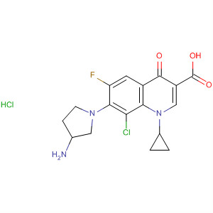 3-Quinolinecarboxylic acid, 7-(3-amino-1-pyrrolidinyl)-8-chloro-1-cyclopropyl-6-fluoro-1,4-dihydro-4- oxo-, hydrochloride