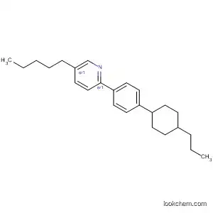 Molecular Structure of 128982-77-4 (Pyridine, 5-pentyl-2-[4-(4-propylcyclohexyl)phenyl]-, trans-)