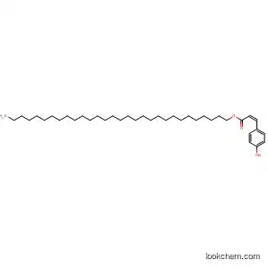 Molecular Structure of 143200-86-6 (2-Propenoic acid, 3-(4-hydroxyphenyl)-, triacontyl ester, (2Z)-)