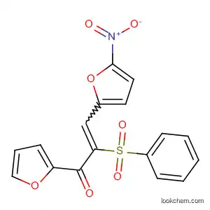Molecular Structure of 146400-59-1 (2-Propen-1-one, 1-(2-furanyl)-3-(5-nitro-2-furanyl)-2-(phenylsulfonyl)-)